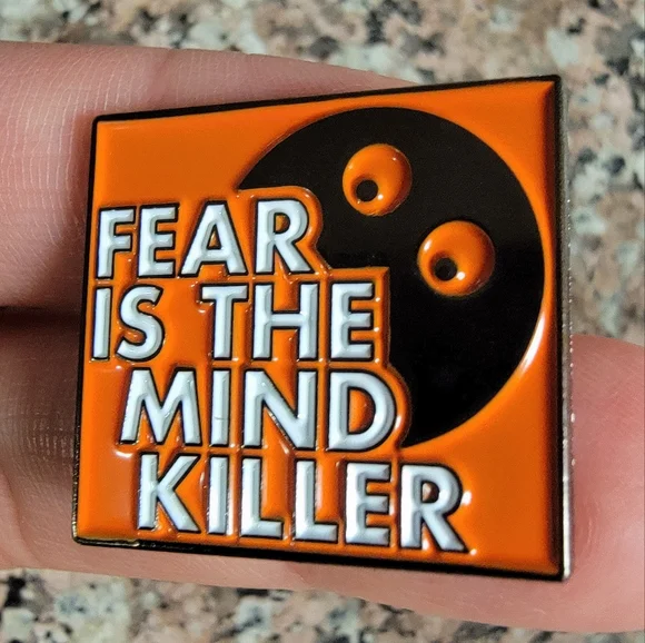 *Mix &Match 2 for $13* "Fear is the Mind Killer" Frank Herbert Quote Enamel Pin - Picture 2 of 3
